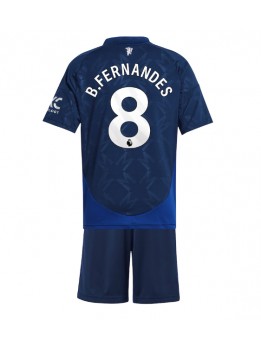 Billige Manchester United Bruno Fernandes #8 Bortedraktsett Barn 2024-25 Kortermet (+ Korte bukser)